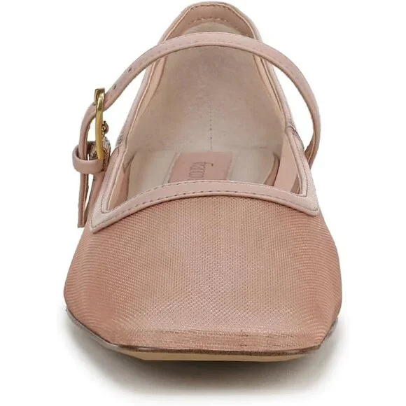 Franco Sarto Womens Ballet Pink Mesh Fabric Tinsley Mary Jane Ballet Flats - Picture 2 of 9